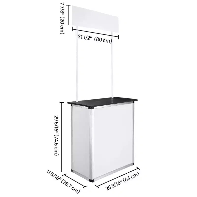 Comptoir promotionnel pliable avec table, stand de démonstration portable avec bannière (lot de 2)