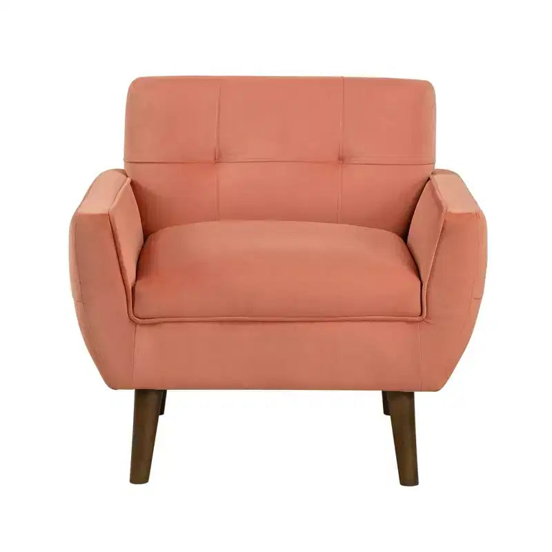Sillón decorativo moderno de 1 pieza para sala de estar, con respaldo tapizado de terciopelo, sillón con brazos capitoné para leer y descansar, con asiento y respaldo acolchados