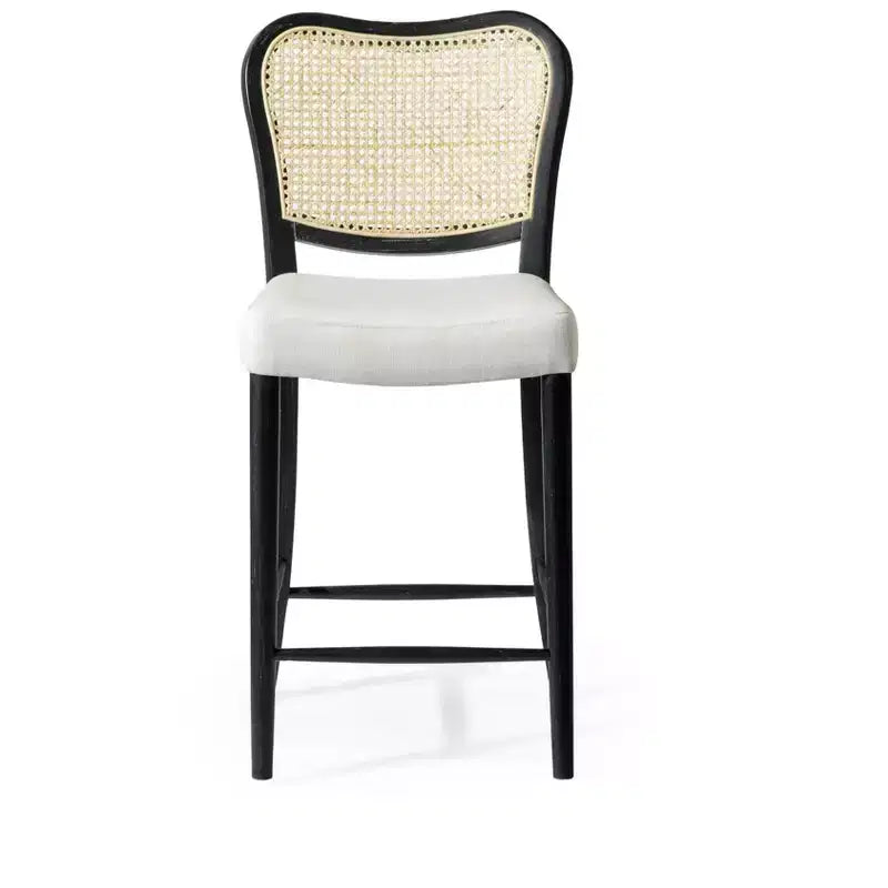 Taburete de cocina con tapizado de tela, altura del asiento de 26