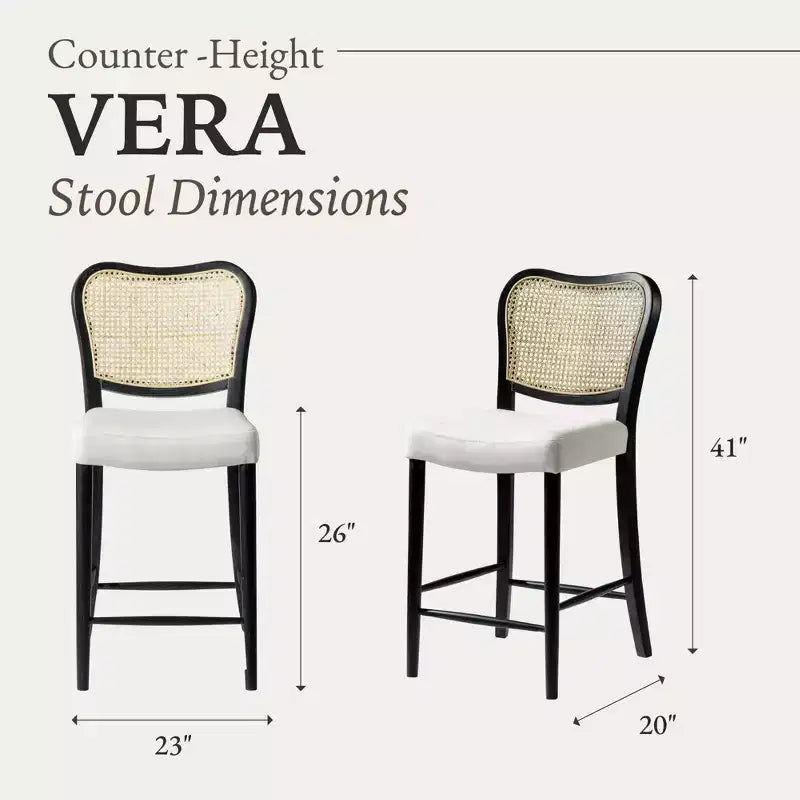 Taburete de cocina con tapizado de tela, altura del asiento de 26