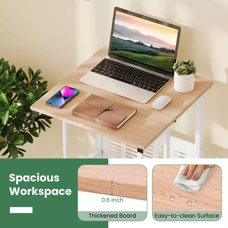 Bureau assis-debout réglable avec repose-pieds, panneau en maille et roulettes verrouillables, pour bureau à domicile