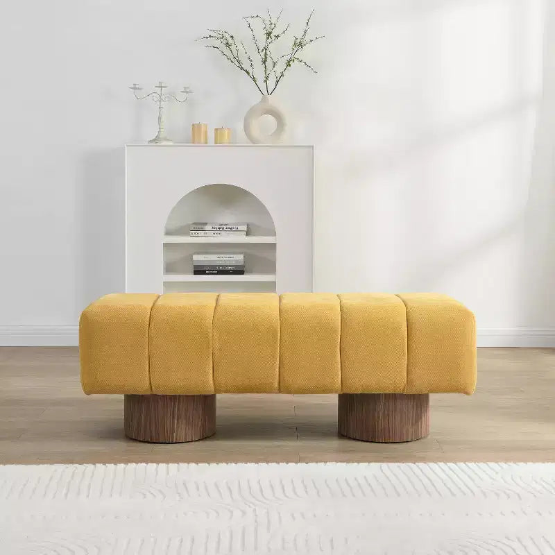 Multifunktionale Chenille-Polsterbank im modernen Stil für das Fußende des Bettes