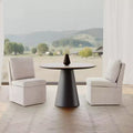 Sillas de comedor modernas sin brazos, tapizadas en chenilla y con ruedas (juego de 2), color topo