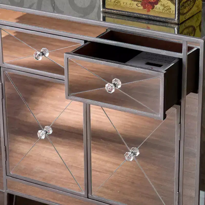Verspiegelter Akzentschrank - Anthrazit