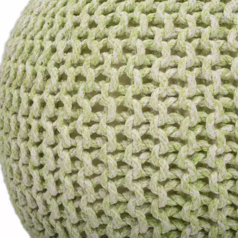 Runder Pouf-Hocker aus grüner Wolle, 19