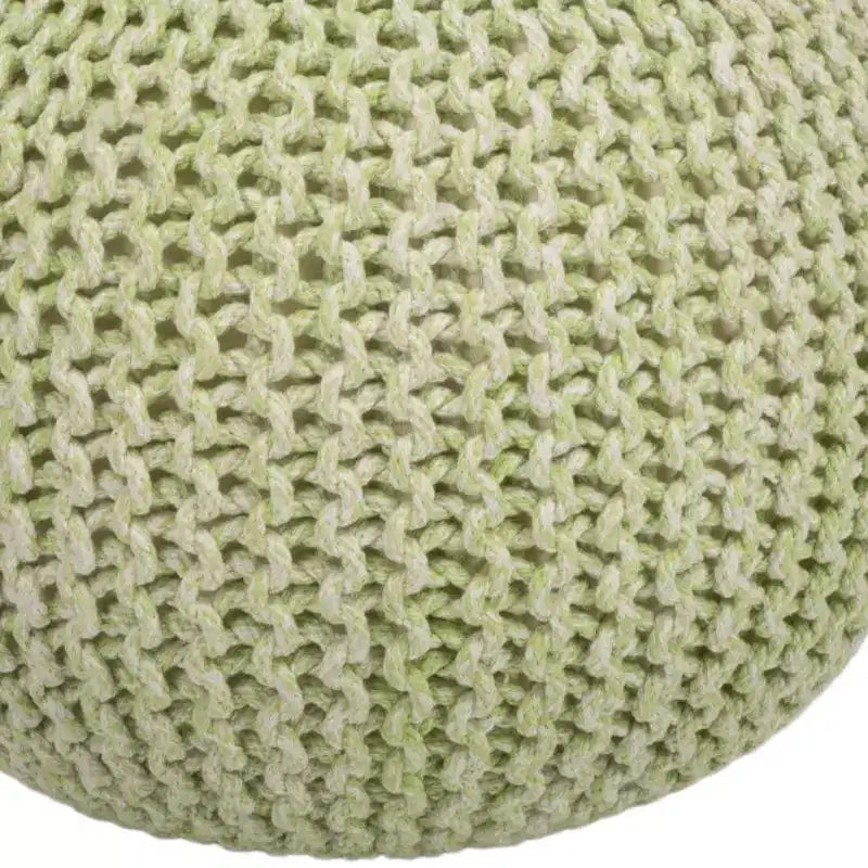 Runder Pouf-Hocker aus grüner Wolle, 19