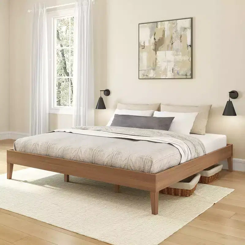 Cadre de lit King, lit plateforme en bois