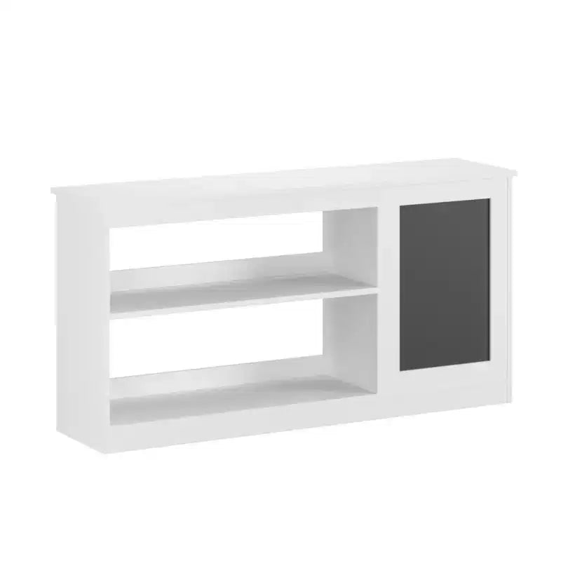 Librero y gabinete de almacenamiento de juguetes 3 en 1 para niños con pizarra, organizador moderno blanco para sala de juegos