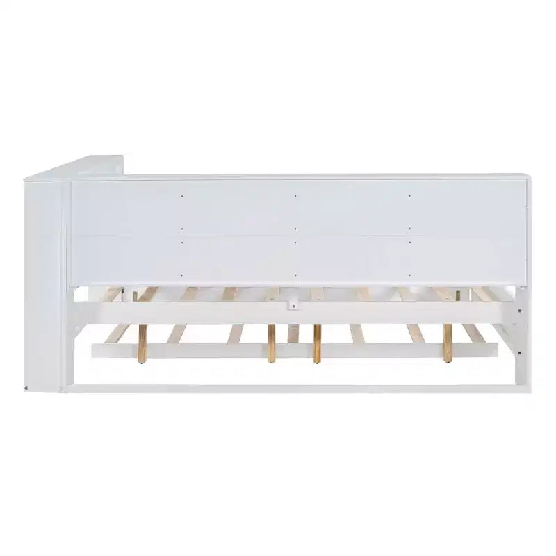Für ein Einzelbett in voller Größe, mit Ausziehbett und Ablagefach, für das Schlafzimmer, Weiß