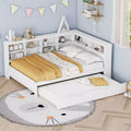 Für ein Einzelbett in voller Größe, mit Ausziehbett und Ablagefach, für das Schlafzimmer, Weiß