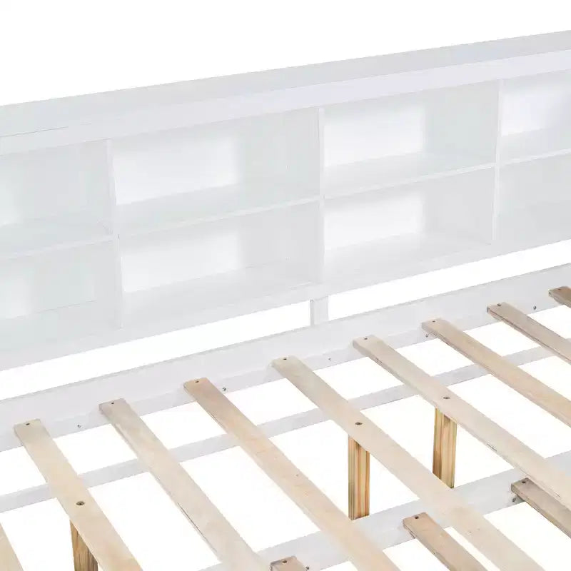 Für ein Einzelbett in voller Größe, mit Ausziehbett und Ablagefach, für das Schlafzimmer, Weiß