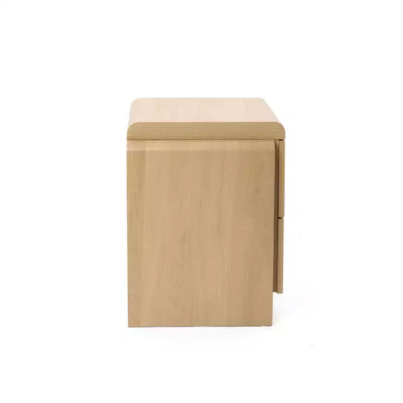 Table de chevet moderne du milieu du siècle en chêne blanc, 2 tiroirs, table d’appoint en bois d’ingénierie de 20.5, marron