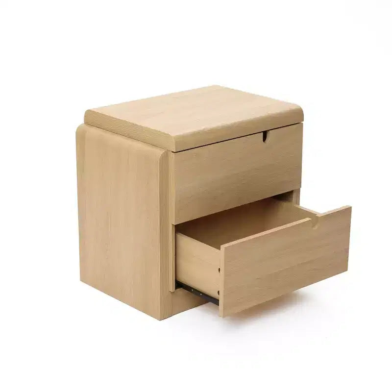 Table de chevet moderne du milieu du siècle en chêne blanc, 2 tiroirs, table d’appoint en bois d’ingénierie de 20.5, marron