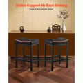 Juego de 2 taburetes de bar de altura de mostrador con asiento de silla de montar y patas metálicas - negro