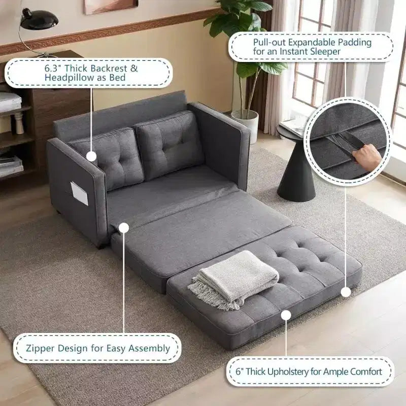 Gepolstertes Schlafsofa, 53.5 Inch