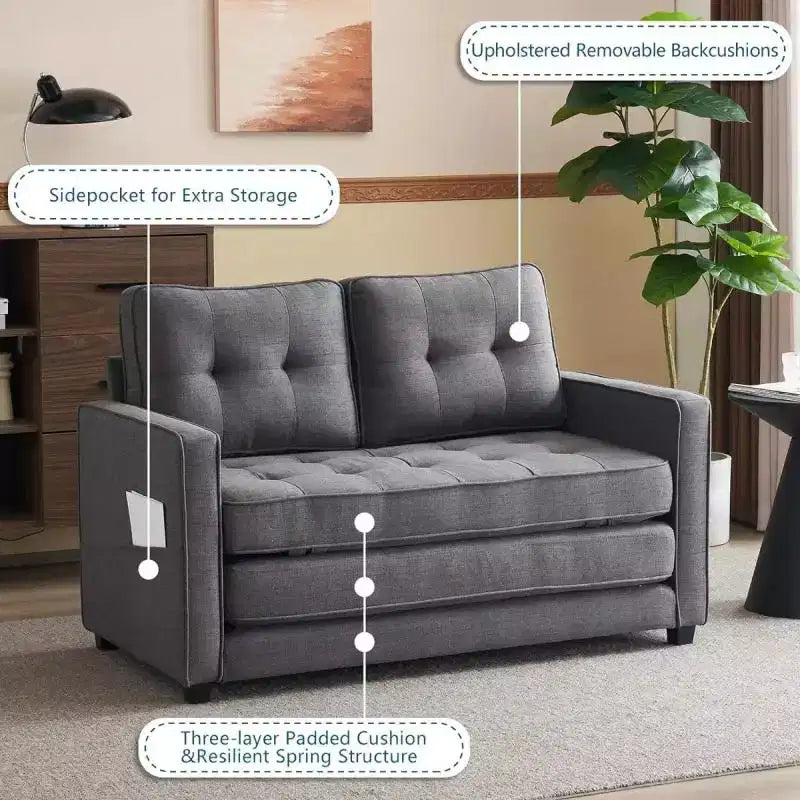 Gepolstertes Schlafsofa, 53.5 Inch