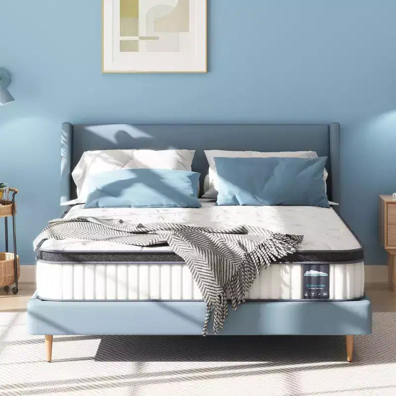 Serweet 8 Spring &amp; Memory Foam Hybrid Mattress Heavier Coils for Durable Support Pressure Relieving- Compatible with Platform Bed