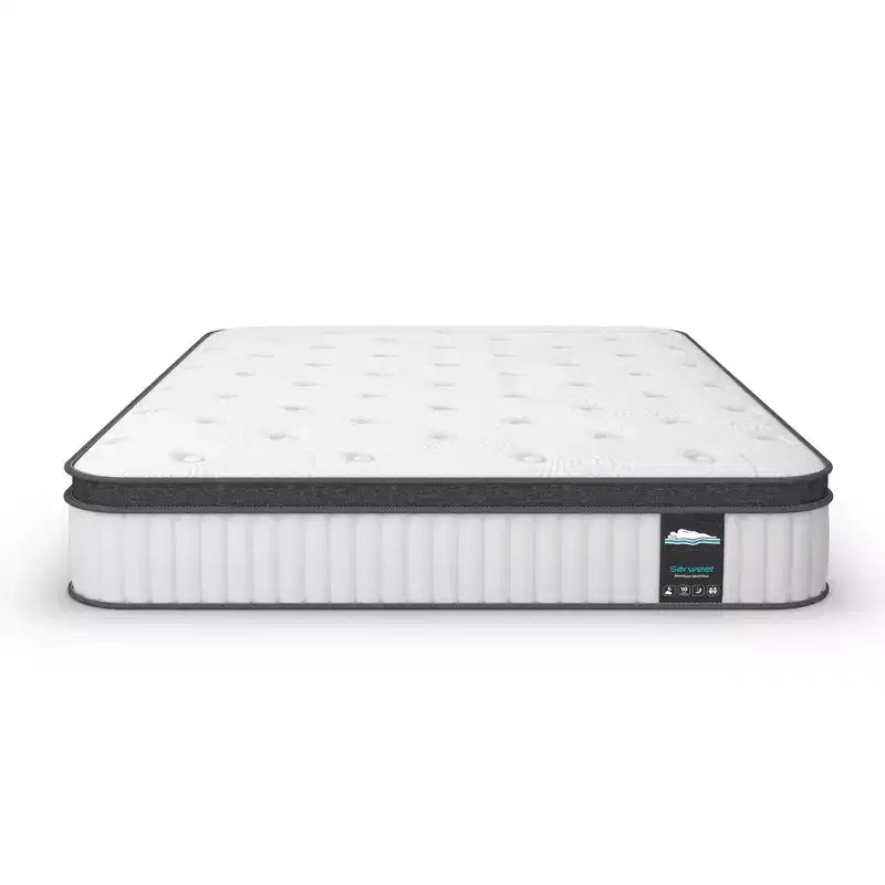 Matelas hybride à ressorts et mousse à mémoire de forme, ressorts plus épais pour un soutien durable et un soulagement de la pression - compatible avec un lit plateforme