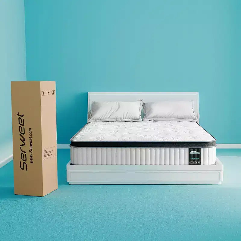 Matelas hybride à ressorts et mousse à mémoire de forme, ressorts plus épais pour un soutien durable et un soulagement de la pression - compatible avec un lit plateforme