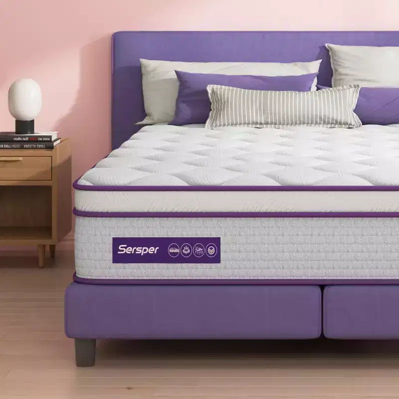 Sersper 10 inch Memory Foam Spring Hybrid Mattress - Compatible with Platform Bed, Box Spring, or Slat Base