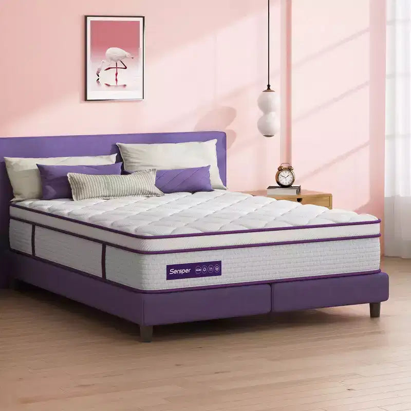 Matelas hybride à ressorts et mousse à mémoire de forme de 10 pouces - compatible avec un lit plateforme, un sommier ou un support à lattes
