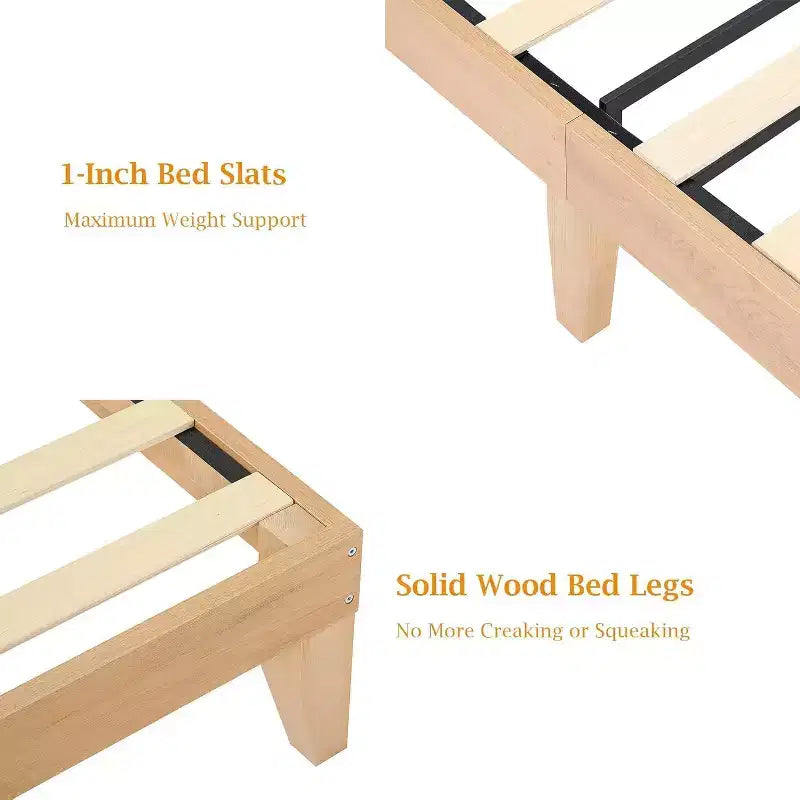 Cadre de lit en rotin avec tête de lit en rotin naturel et éclairage LED, support à lattes en bois, sans sommier requis, naturel