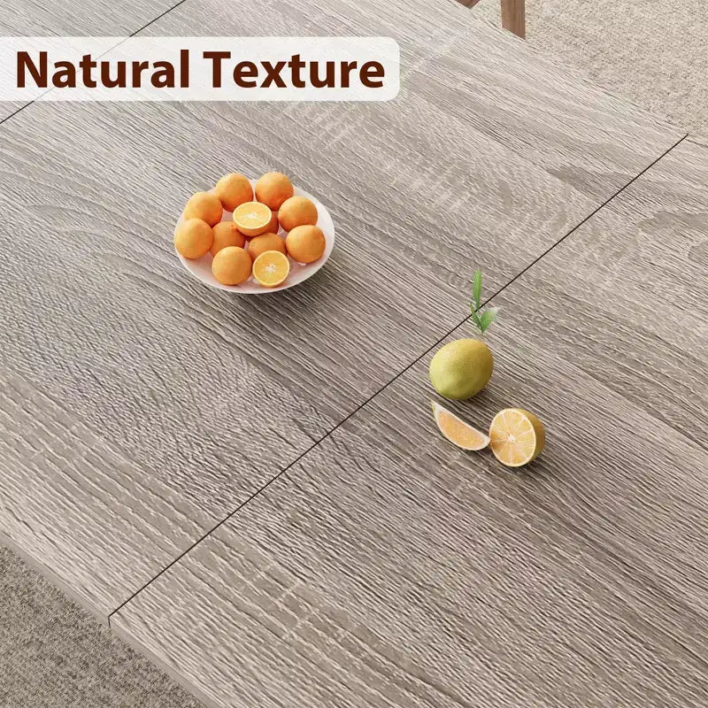 Mesa de comedor rectangular de 78.7' para 6-8 personas, mesa moderna para cocina y comedor con estructura metálica, solo la mesa - gris