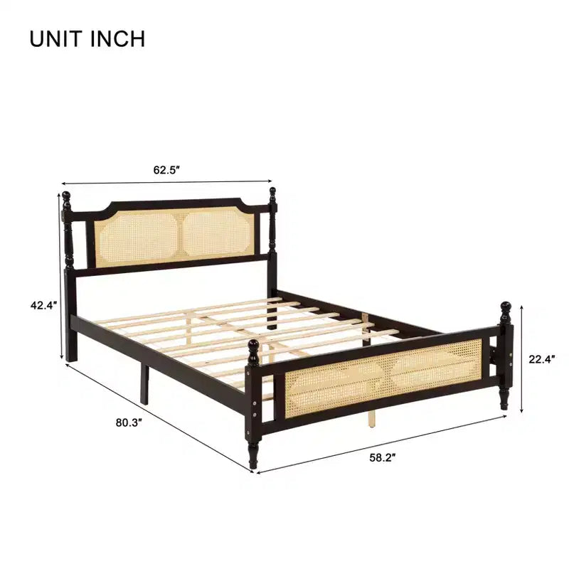 Bettrahmen in Queen-Size mit Stauraum unter dem Bett, hohe Tragkraft, strapazierfähiges Metall