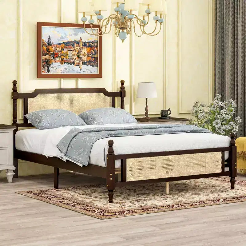 Bettrahmen in Queen-Size mit Stauraum unter dem Bett, hohe Tragkraft, strapazierfähiges Metall