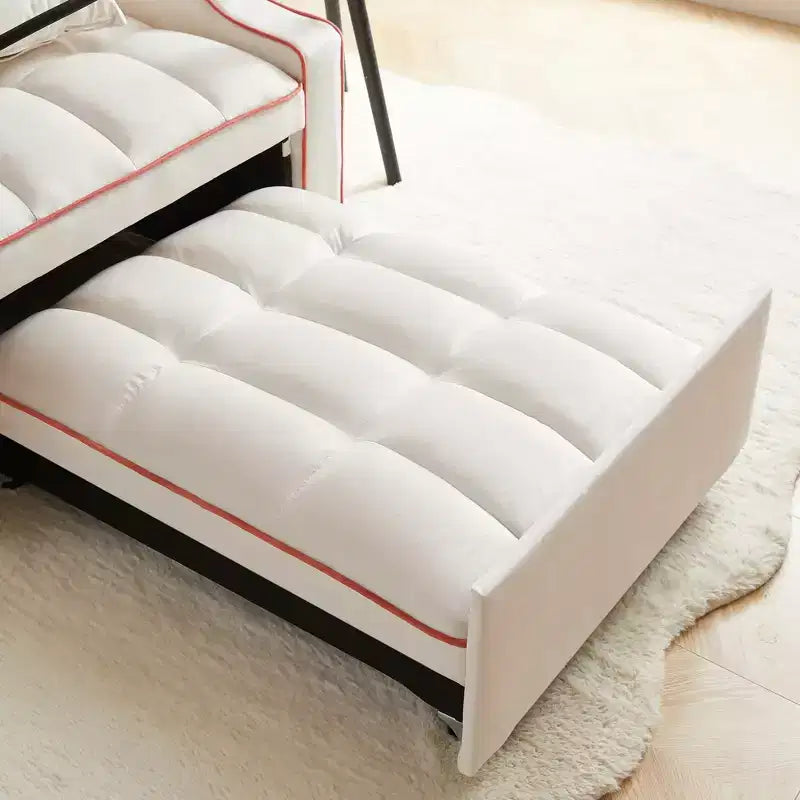 Sillón sofá convertible 3 en 1, sillón cama con respaldo ajustable, soporte para teléfono, USB y Type-C