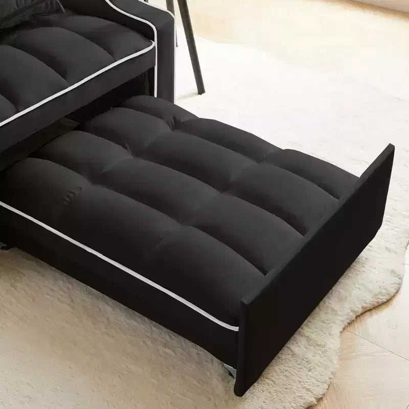 Sillón sofá convertible 3 en 1, sillón cama con respaldo ajustable, soporte para teléfono, USB y Type-C