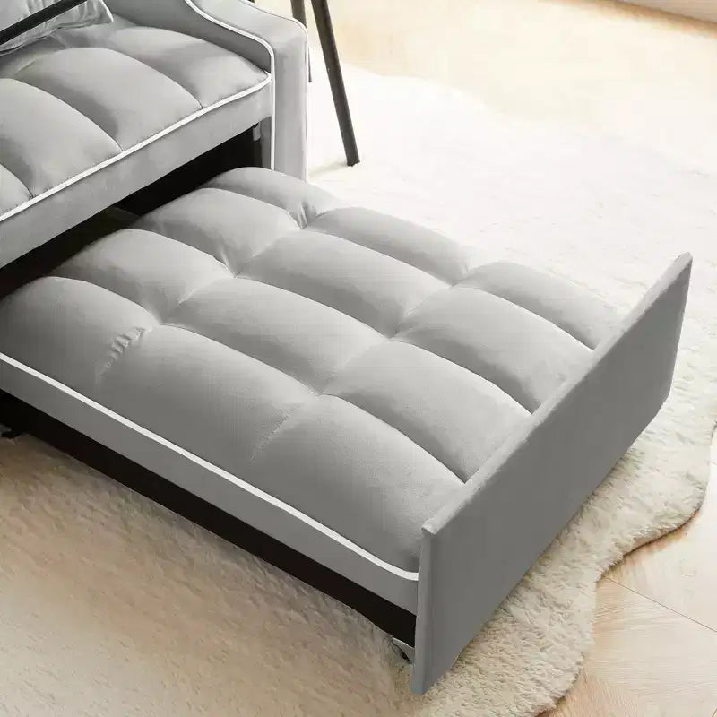 Sillón sofá convertible 3 en 1, sillón cama con respaldo ajustable, soporte para teléfono, USB y Type-C