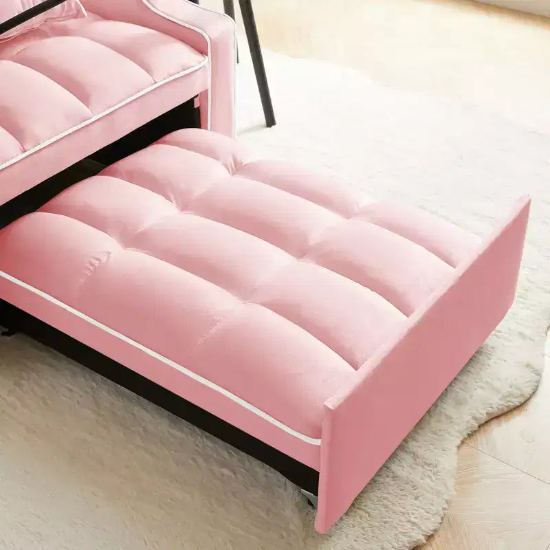 Sillón sofá convertible 3 en 1, sillón cama con respaldo ajustable, soporte para teléfono, USB y Type-C