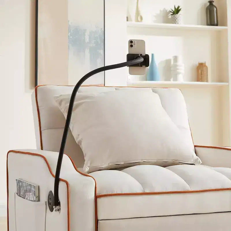 Sillón sofá convertible 3 en 1, sillón cama con respaldo ajustable, soporte para teléfono, USB y Type-C
