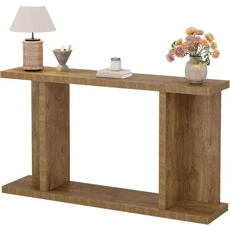 Table console longue de 55, étroite table de canapé en bois à placer derrière le canapé, meuble d’entrée de style ferme pour le salon et le couloir