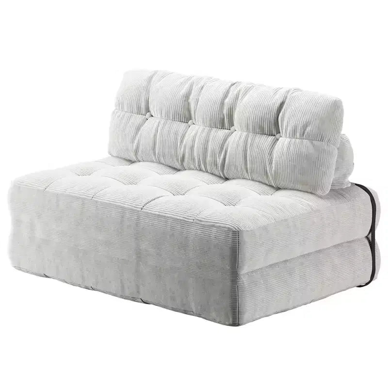 Full Corduroy Folding Sofa Bed Futon, Floor Convertible Sleeper Chair with Pillow &amp; Back Support