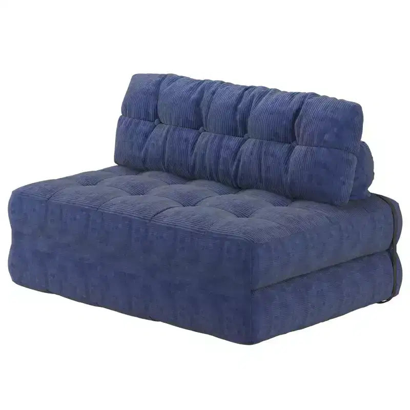 Vollständig mit Cord bezogenes Klappsofa-Bett-Futon, umwandelbarer Bodensessel mit Kissen und Rückenstütze