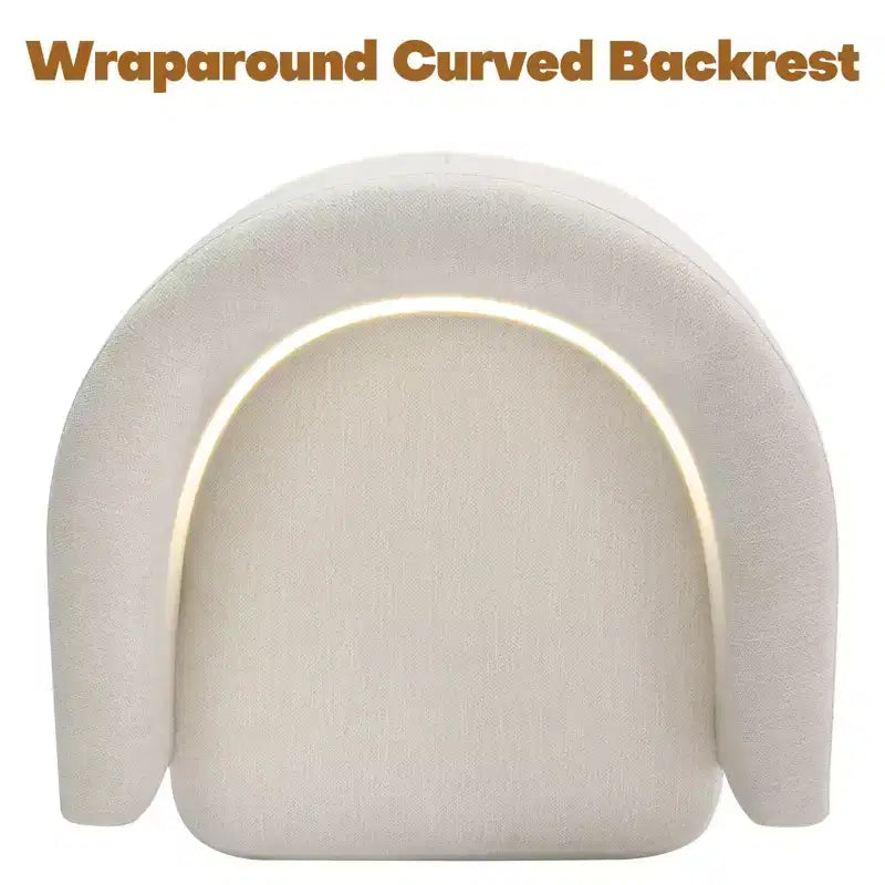 Sillón decorativo giratorio completamente ensamblado, sillón tipo barril tapizado en chenilla con cojín, acogedor sillón individual para leer en la sala de estar