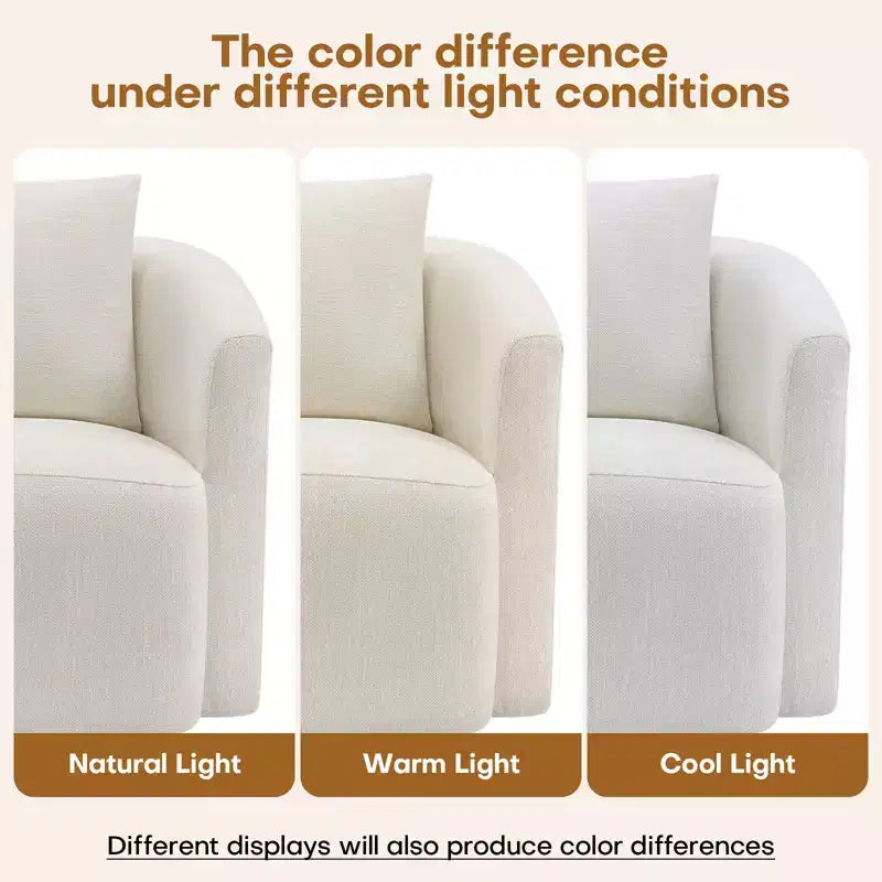Sillón decorativo giratorio completamente ensamblado, sillón tipo barril tapizado en chenilla con cojín, acogedor sillón individual para leer en la sala de estar